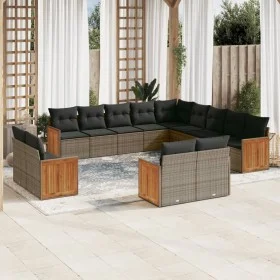 Garden sofa set with cushions 13 pieces gray synthetic rattan by , Garden sets - Ref: Foro24-3260611, Price: 937,21 €, Discou...