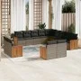 Garden sofa set with cushions 13 pieces gray synthetic rattan by , Garden sets - Ref: Foro24-3260611, Price: 937,21 €, Discou...