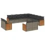 Garden sofa set with cushions 13 pieces gray synthetic rattan by , Garden sets - Ref: Foro24-3260611, Price: 937,21 €, Discou...