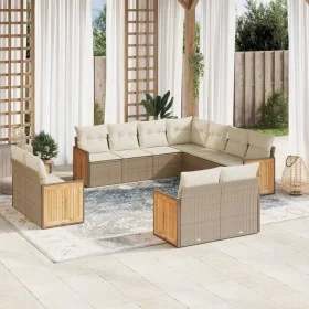 11-teiliges Gartensofa-Set mit beigen synthetischen Rattankissen von , Gartensets - Ref: Foro24-3260581, Preis: 928,14 €, Rab...