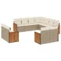11-piece garden sofa set with beige synthetic rattan cushions by , Garden sets - Ref: Foro24-3260581, Price: 928,14 €, Discou...