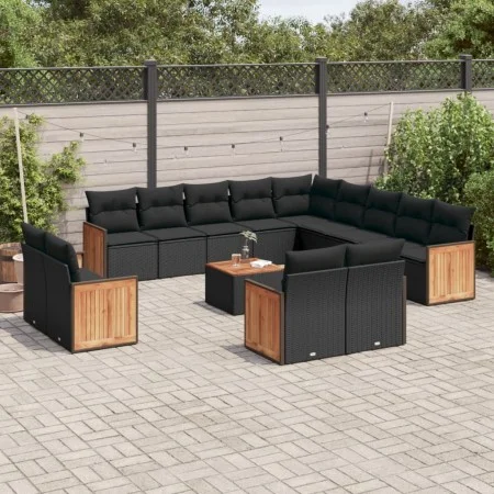 14-piece garden sofa set with black synthetic rattan cushions by , Garden sets - Ref: Foro24-3260613, Price: 926,82 €, Discou...