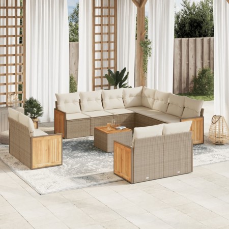 12-teiliges Gartensofa-Set und braune synthetische Rattankissen von , Gartensets - Ref: Foro24-3260588, Preis: 934,25 €, Raba...
