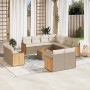 12-teiliges Gartensofa-Set und braune synthetische Rattankissen von , Gartensets - Ref: Foro24-3260588, Preis: 934,25 €, Raba...