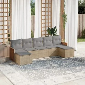 7-piece garden sofa set and beige synthetic rattan cushions by , Garden sets - Ref: Foro24-3260316, Price: 430,09 €, Discount: %
