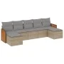 7-teiliges Gartensofa-Set und beigefarbene synthetische Rattankissen von , Gartensets - Ref: Foro24-3260316, Preis: 430,09 €,...