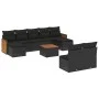 Gartensofa-Set 10-teilig mit schwarzen synthetischen Rattankissen von , Gartensets - Ref: Foro24-3260459, Preis: 561,39 €, Ra...