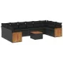 11-piece garden sofa set and black synthetic rattan cushions by , Garden sets - Ref: Foro24-3260410, Price: 651,57 €, Discoun...