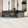 11-teiliges Gartensofa-Set und graue synthetische Rattankissen von , Modulare Sofas für den Außenbereich - Ref: Foro24-322441...