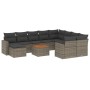 Set de sofás de jardín 11 pzas y cojines ratán sintético gris de , Sofás modulares de exterior - Ref: Foro24-3224415, Precio:...
