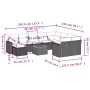 11-teiliges Gartensofa-Set und graue synthetische Rattankissen von , Modulare Sofas für den Außenbereich - Ref: Foro24-322441...