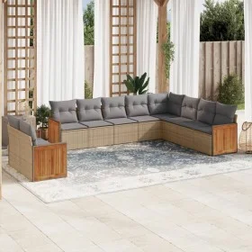 Garden sofa set with beige cushions 10 pieces synthetic rattan by , Garden sets - Ref: Foro24-3260197, Price: 693,08 €, Disco...