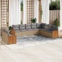 Garden sofa set with beige cushions 10 pieces synthetic rattan by , Garden sets - Ref: Foro24-3260197, Price: 658,00 €, Disco...