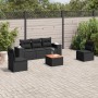 6-teiliges Gartensofa-Set und schwarze synthetische Rattankissen von , Gartensets - Ref: Foro24-3225383, Preis: 383,68 €, Rab...