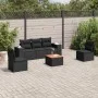 6-teiliges Gartensofa-Set und schwarze synthetische Rattankissen von , Gartensets - Ref: Foro24-3225383, Preis: 398,42 €, Rab...