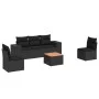 6-teiliges Gartensofa-Set und schwarze synthetische Rattankissen von , Gartensets - Ref: Foro24-3225383, Preis: 398,42 €, Rab...