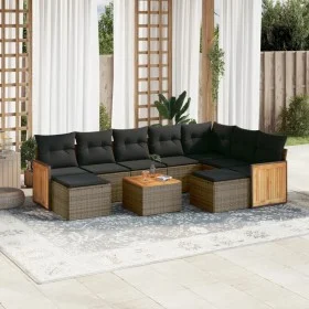 10-piece garden sofa set with gray synthetic rattan cushions by , Garden sets - Ref: Foro24-3260632, Price: 587,72 €, Discoun...