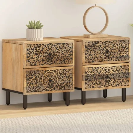 Bedside tables 2 pcs solid mango wood 40x33x46 cm by , Nightstands - Ref: Foro24-358211, Price: 187,31 €, Discount: %