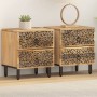Nachttische 2 Stück aus massivem Mangoholz 40x33x46 cm von , Nachttische - Ref: Foro24-358211, Preis: 191,25 €, Rabatt: %