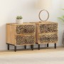 Nachttische 2 Stück aus massivem Mangoholz 40x33x46 cm von , Nachttische - Ref: Foro24-358211, Preis: 191,25 €, Rabatt: %