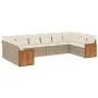 Gartensofa-Set mit beigen Kissen, 10-teilig, synthetisches Rattan von , Gartensets - Ref: Foro24-3260406, Preis: 676,87 €, Ra...