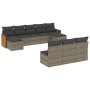 Set de sofás de jardín 10 pzas con cojines ratán sintético gris de , Conjuntos de jardín - Ref: Foro24-3260471, Precio: 550,90 €