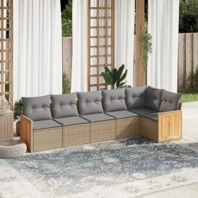 Garden sofa set with cushions 6 pieces beige synthetic rattan by , Garden sets - Ref: Foro24-3260071, Price: 412,99 €, Discou...
