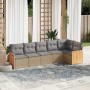 Garden sofa set with cushions 6 pieces beige synthetic rattan by , Garden sets - Ref: Foro24-3260071, Price: 405,48 €, Discou...