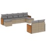 9-piece garden sofa set with beige synthetic rattan cushions by , Garden sets - Ref: Foro24-3260484, Price: 563,99 €, Discoun...