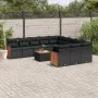 Gartensofa-Set 12-teilig mit schwarzen synthetischen Rattankissen von , Gartensets - Ref: Foro24-3260515, Preis: 770,48 €, Ra...