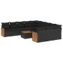 Gartensofa-Set 12-teilig mit schwarzen synthetischen Rattankissen von , Gartensets - Ref: Foro24-3260515, Preis: 770,48 €, Ra...