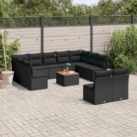 Garden sofa set 12 pieces with black synthetic rattan cushions by , Garden sets - Ref: Foro24-3223885, Price: 677,07 €, Disco...