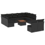 Set de sofás de jardín 12 piezas cojines ratán sintético negro de , Conjuntos de jardín - Ref: Foro24-3223885, Precio: 689,35...