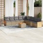 Gartensofa-Set mit beigen Kissen, 10-teilig, synthetisches Rattan von , Gartensets - Ref: Foro24-3260148, Preis: 607,14 €, Ra...