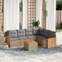 7-piece garden sofa set and beige synthetic rattan cushions by , Garden sets - Ref: Foro24-3260092, Price: 446,44 €, Discount: %
