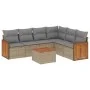 7-piece garden sofa set and beige synthetic rattan cushions by , Garden sets - Ref: Foro24-3260092, Price: 461,42 €, Discount: %