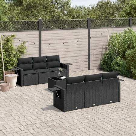 7-piece garden dining set and black synthetic rattan cushions by , Garden sets - Ref: Foro24-3252242, Price: 563,30 €, Discou...