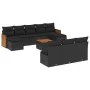 11-teiliges Gartensofa-Set und schwarze synthetische Rattankissen von , Gartensets - Ref: Foro24-3260473, Preis: 596,36 €, Ra...