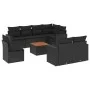 8-piece garden sofa set and black synthetic rattan cushions by , Garden sets - Ref: Foro24-3224214, Price: 604,43 €, Discount: %