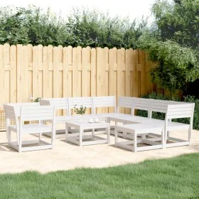 Gartenmöbel-Set 8-teilig aus massivem weißem Kiefernholz von , Gartensets - Ref: Foro24-3216941, Preis: 739,23 €, Rabatt: %