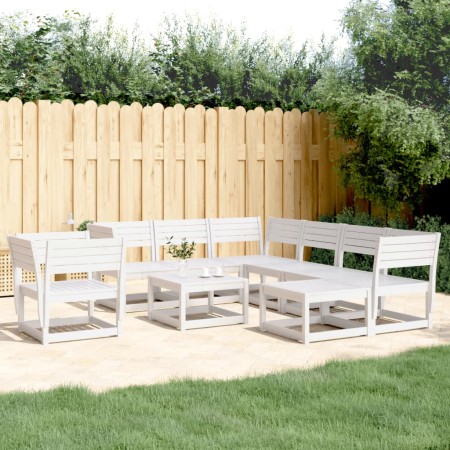Gartenmöbel-Set 8-teilig aus massivem weißem Kiefernholz von , Gartensets - Ref: Foro24-3216941, Preis: 748,86 €, Rabatt: %