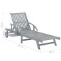 Tumbona de jardín de madera de acacia maciza gris de vidaXL, Tumbonas - Ref: Foro24-45939, Precio: 172,56 €, Descuento: %