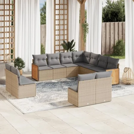 11-teiliges Gartensofa-Set mit beigen synthetischen Rattankissen von , Gartensets - Ref: Foro24-3260169, Preis: 675,16 €, Rab...