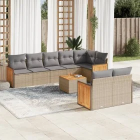 9-piece garden sofa set with beige synthetic rattan cushions by , Garden sets - Ref: Foro24-3260239, Price: 619,31 €, Discoun...
