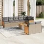 9-teiliges Gartensofa-Set mit beigen synthetischen Rattankissen von , Gartensets - Ref: Foro24-3260239, Preis: 619,31 €, Raba...