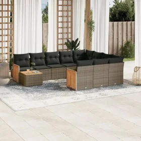 11-piece garden sofa set and gray synthetic rattan cushions by , Garden sets - Ref: Foro24-3260450, Price: 663,62 €, Discount: %