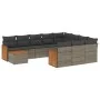 11-piece garden sofa set and gray synthetic rattan cushions by , Garden sets - Ref: Foro24-3260450, Price: 663,62 €, Discount: %
