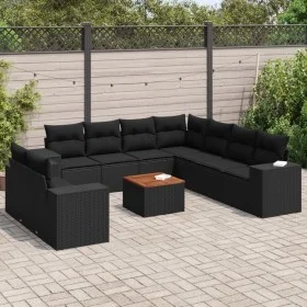 Garden sofa set 10 pieces with black synthetic rattan cushions by , Garden sets - Ref: Foro24-3257840, Price: 687,62 €, Disco...