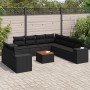 Garden sofa set 10 pieces with black synthetic rattan cushions by , Garden sets - Ref: Foro24-3257840, Price: 689,72 €, Disco...