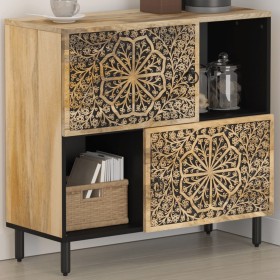 Solid mango wood auxiliary cabinet 80x33x75 cm by , Sideboards - Ref: Foro24-358239, Price: 168,41 €, Discount: %
